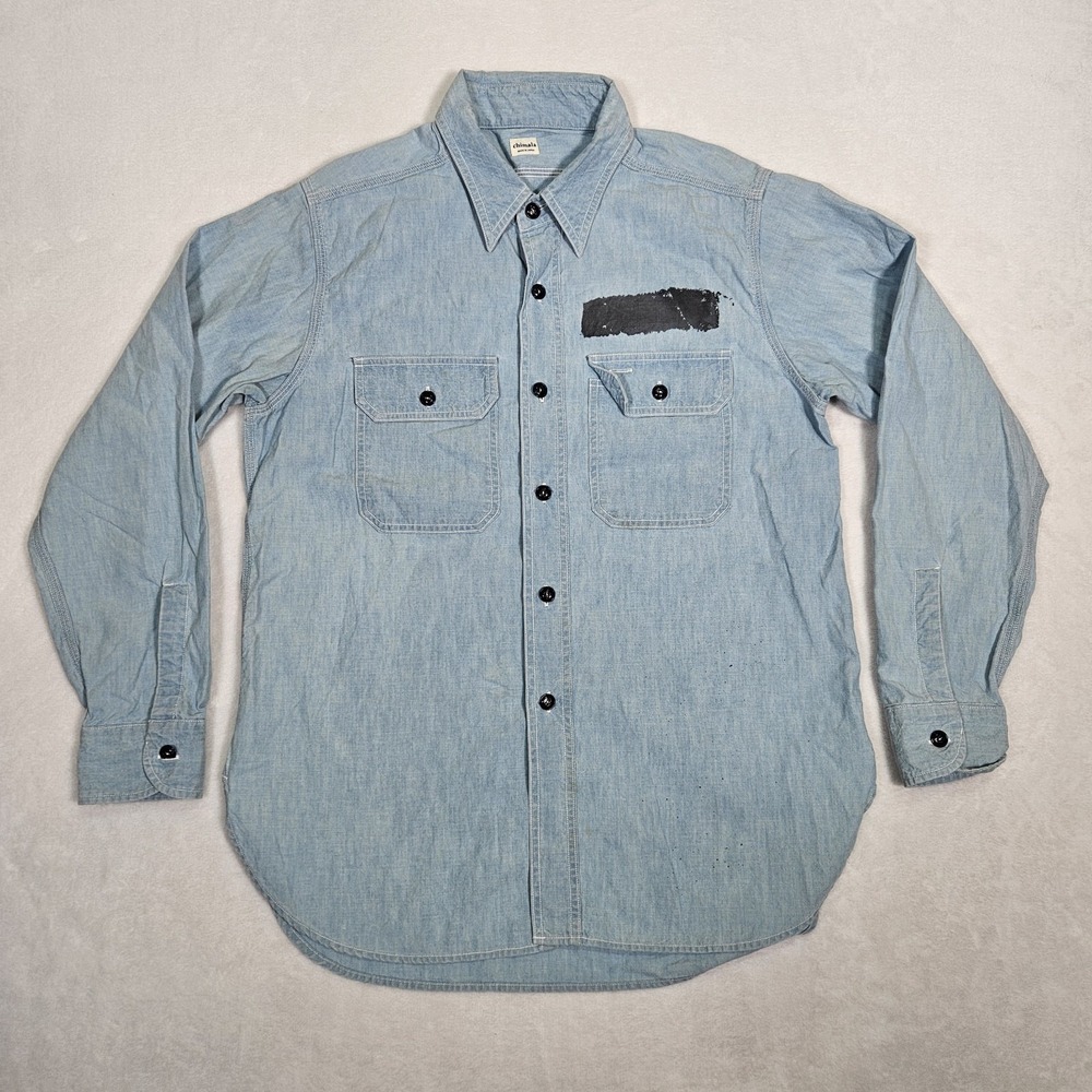 Chimala Made in Japan Workwear Indigo Chambray Denim Jean Shirt Womens (XS) Soft